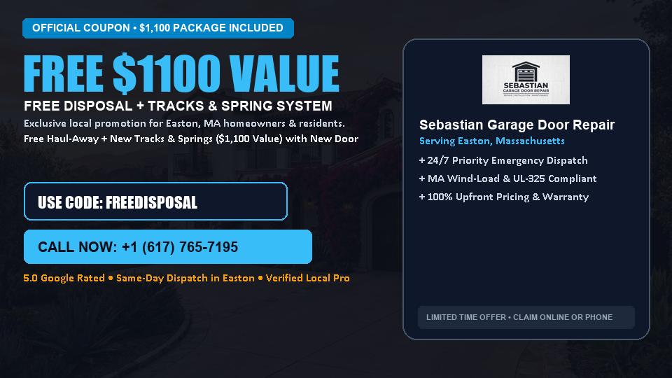 FREE Old Door Haul-Away & Heavy-Duty Tracks in Easton, MA - Sebastian Garage Door Repair